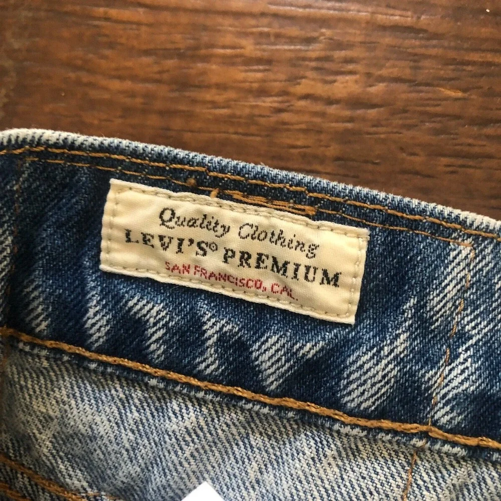 Levi's Premium Blue Jeans Men's 34x34 Dark Wash Denim Side Striped Lot 512 - Picture 7 of 13